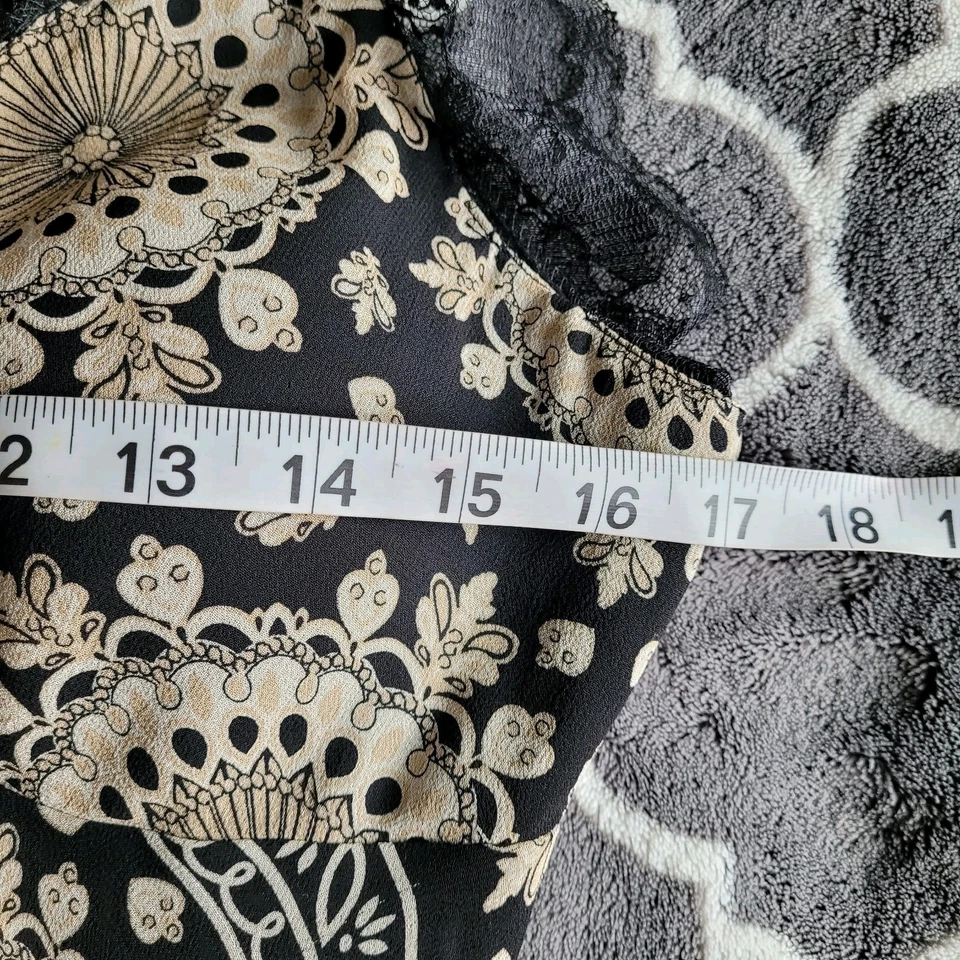 Vestido midi babydoll 100 % seda para mujer talla 14 encaje boho cabaña hada capricho Foto 4 de 4