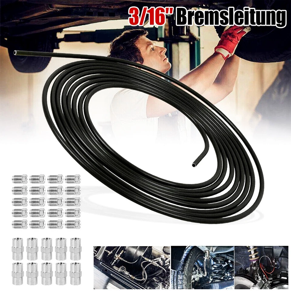 Bördelgerät +10m Bremsleitung Bremsrohr Stahl 4,75mm +Verschraubungen +Verbinder - Bild 3 von 4
