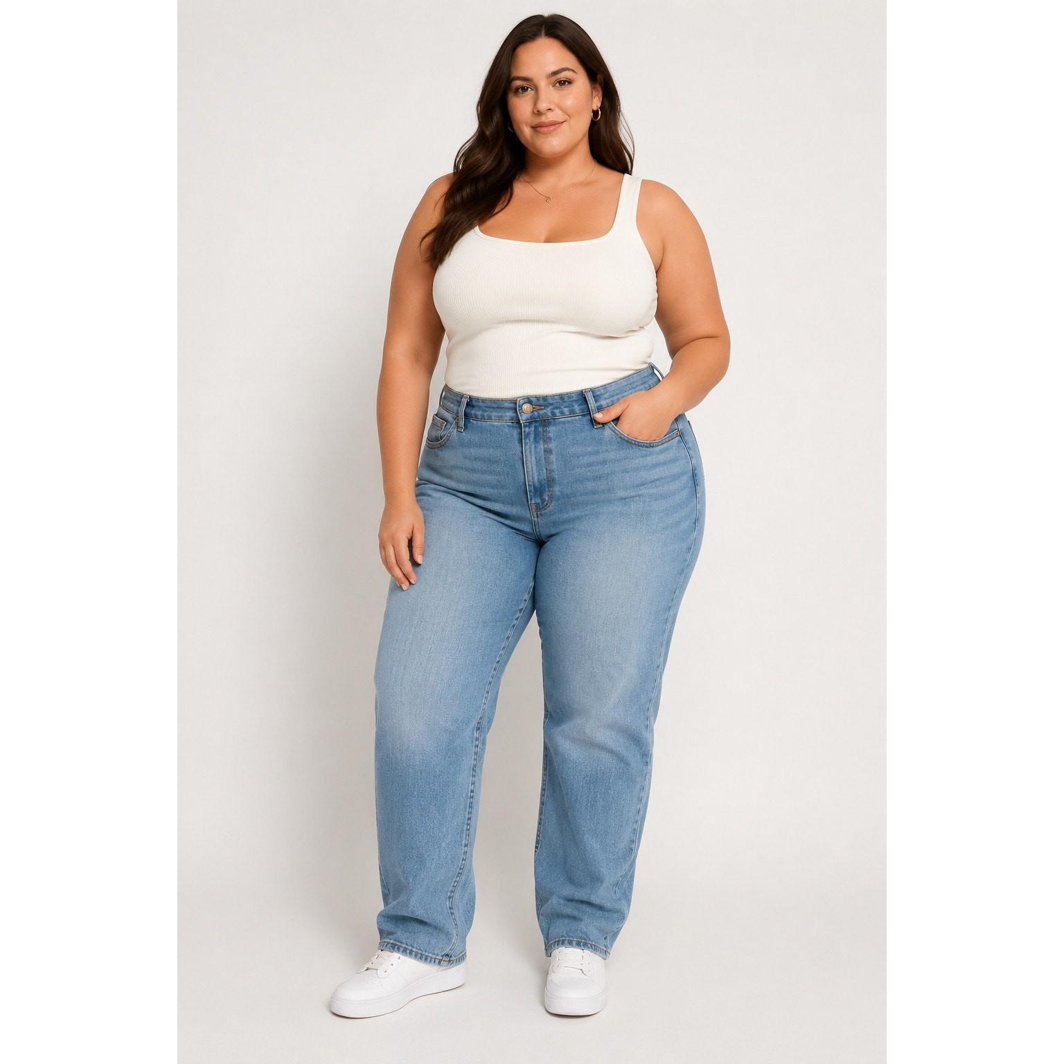 Good American Plus Size Straight Leg Jeans Light Wash Size 28-32 🌼