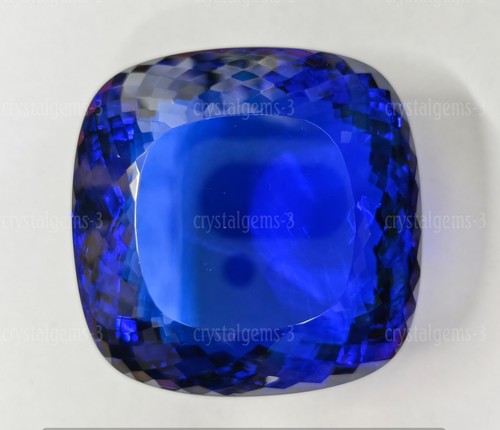 680 Ct Dark Blue Topaz Loose Gemstone Cushion Shape Pendent Size jewelry making - Picture 3 of 6