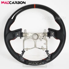 Hydro Dip Carbon Fiber Round Steering Wheel for Toyota 4Runner 10-14 Red Stitch