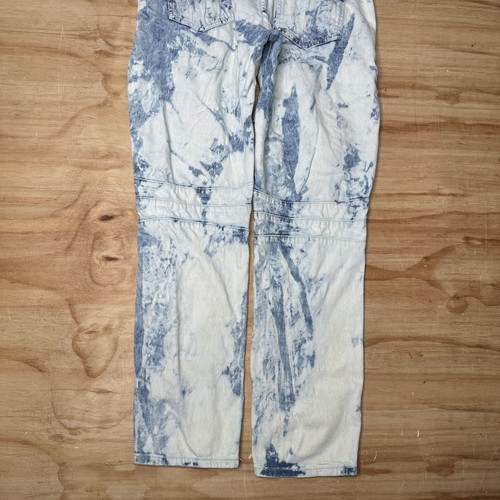 Reason Jeans Mens 36x32 Stone Wash Patches Slim Stretch Biker Moto Denim Torn - Picture 4 of 10