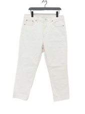 Topshop Women's Jeans W 34 in White Cotton with Elastane Straight