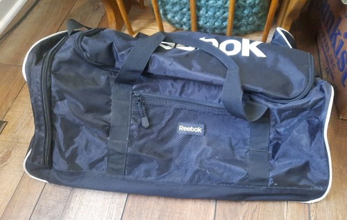Reebok schwarz Nylon Seesack tragbar Reisekoffer Fitnessstudio Sporttasche