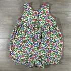 VTG Oshkosh Baby B'Gosh 18M Vegetable Garden Print Romper Scallop Hem Snap Close