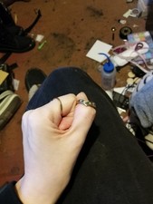 9ct gold ring emerald and diamond size m