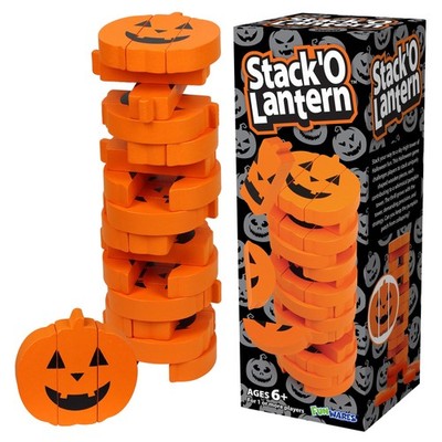 Stack 'O Lantern Pumpkin Stack-Up Wooden Blocks Stacking Game, Tumbling Tower...