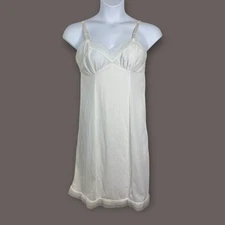 VTG Philmaid 60s? Size 36 Medium Full Slip Cream/White Nylon Sheer Pinup