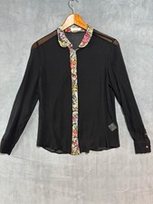Equipment Femme France Black Silk Chiffon Blo...