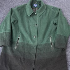 Pendleton Coat Womens 3X Green Wool Button Front Lined Mid Length Overcoat