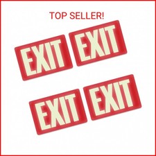 Headline Sign 4792 Glow-in-The-Dark Exit Sign, 8 Inches by 12 Inches, 4 Packs