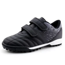Kids Comfortable Turf Soccer Shoes Athletic Football Shoes (13,Black)
