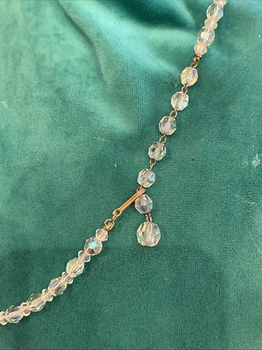 Vintage Designer Aurora Borealis Crystal on Chain 20” Necklace A9 - Picture 6 of 7