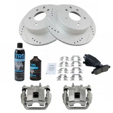 Rear Brake Calipers Ceramic Pads & Drilled Rotors Fits 2008-2013 Nissan Rogue