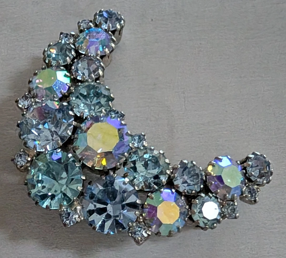 Vintage Karu Arke Style Autumn Rhinestone Wreath Brooch Topaz AB 1.75\