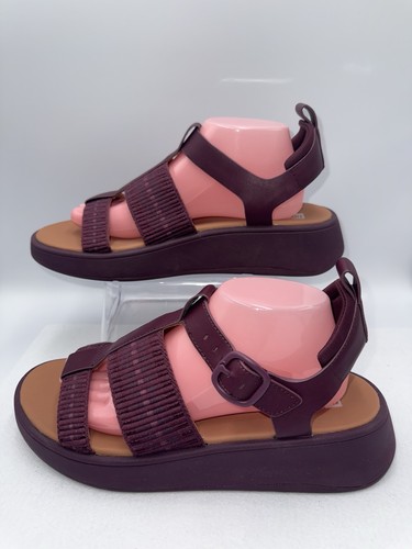 FitFlop F Mode Wine Fisherman Platform Sandals Women's Size 10 - Picture 4 of 12