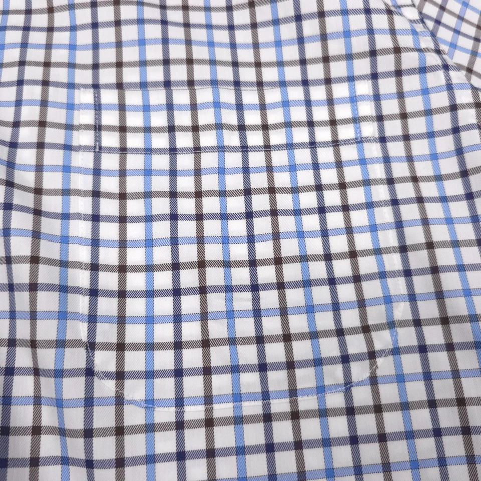 $160 Peter Millar Calgary Crown Lite Stretch Blue Multi Sport Shirt Mens Medium - Image 4 of 4