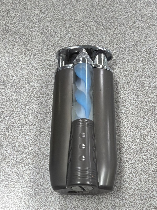 Vintage Novelty Cigarette Lighter Blue White Barber Pole 3” ASIS
