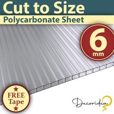 4mm / 6mm Clear Polycarbonate Greenhouse Roofing Sheets - Cut to Size