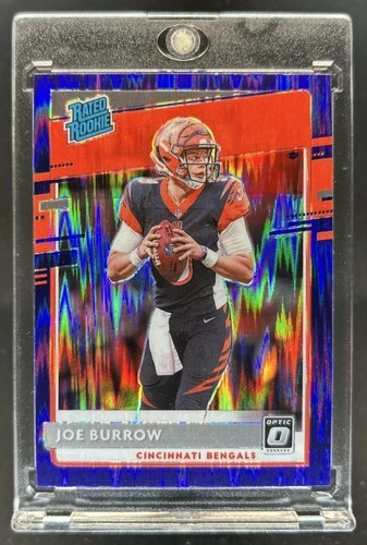 2020 Panini Donruss Optic Joe Burrow Purple Shock Prizm Rookie RC #151 Bengals
