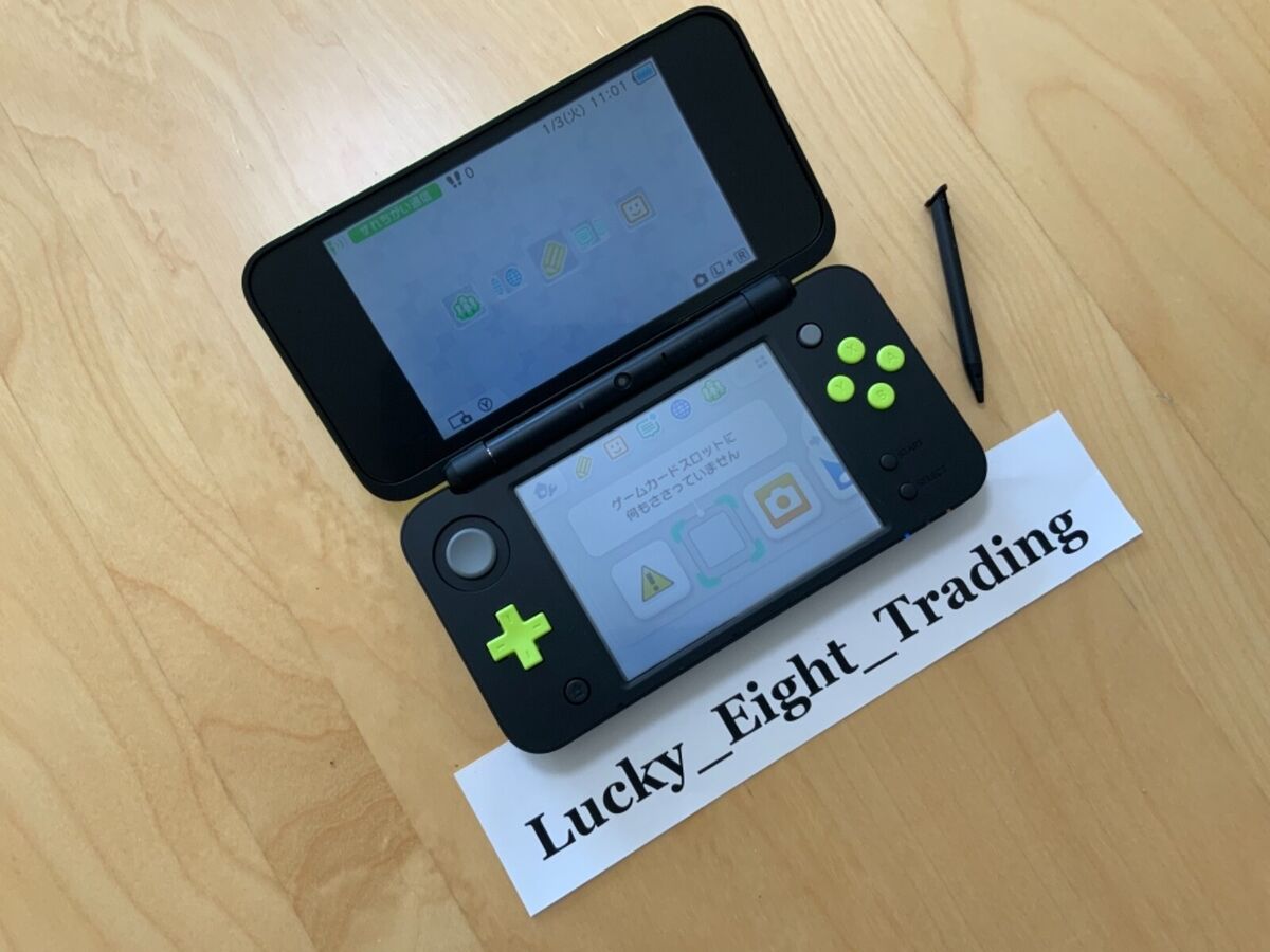 New Nintendo 2DS XL LL Black Lime Console Stylus Japanese New Nintendo 2DS XL LL Black Lime Console Stylus Japanese