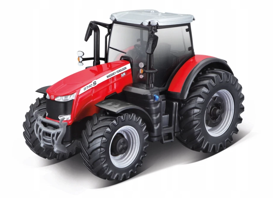 Massey Ferguson 8740S Farmland Tractor Toy Model Diecast Red Bburago 1:50 Scale - Image 4 of 4