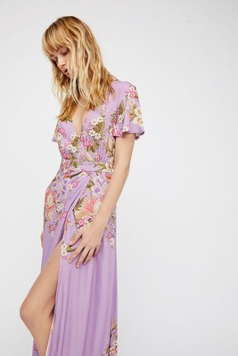purple boho maxi dress
