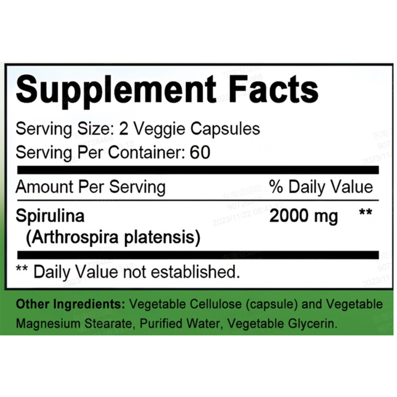 Spirulina Biologica 700mg 120 Capsule Vegan Detox Perdita Peso Supporto Immunitario foto 6