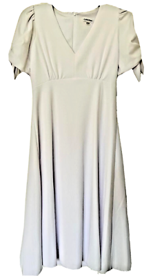 calvin klein scuba midi fit & flare dress NWT Calvin Klein Womens Dress White Midi Scuba Flare Puff Short Sleeve  Lined 2