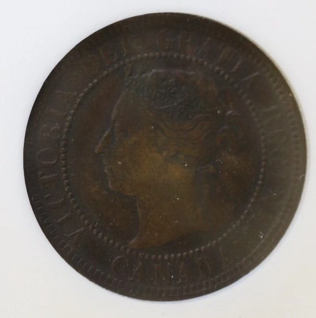 1891 Canadian Large One Cent - NGC CERTIFIED - LARGE LEAVES/SMALL DATE - XF45 BN - Image 2 of 3