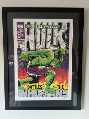 EXTREMELY RARE!! SIGNED BY STAN LEE! Castle Fine Arts Hulk Battles The Inhumans.