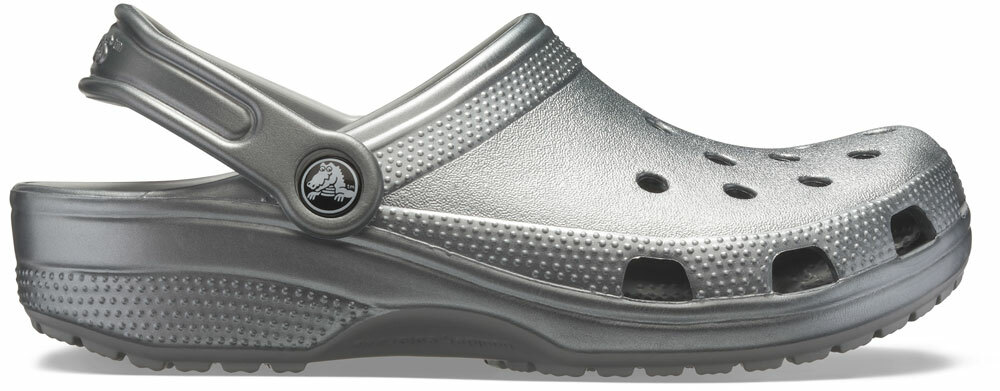 gunmetal metallic crocs