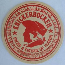 KNICKERBOCKER BEER Packs a Fistful COASTER, Mat,  Jacob Ruppert, NY, NEW YORK