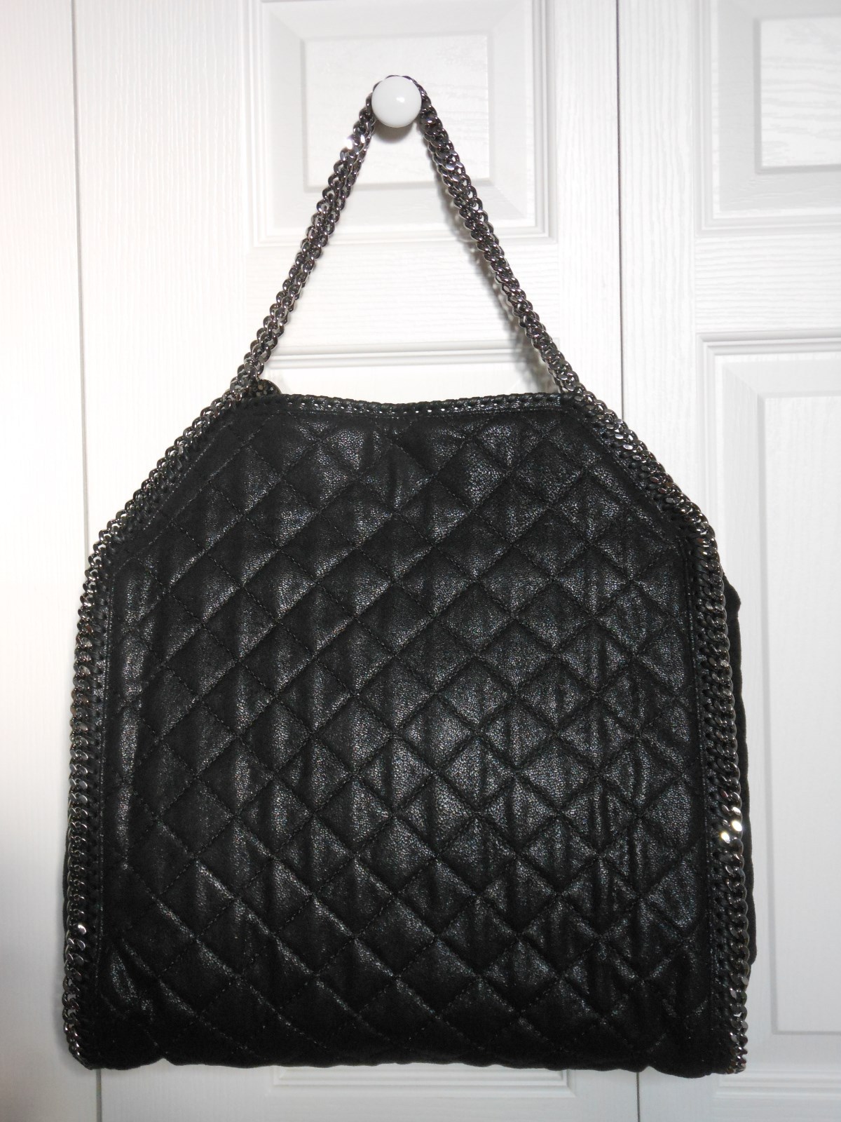 NWT Auth $1445 Stella McCartney Falabella BIG Quilted Tote Bag Handbag, Black