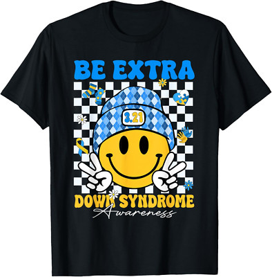 Groovy Be Extra Smile Face Down Syndrome Awareness Men Women