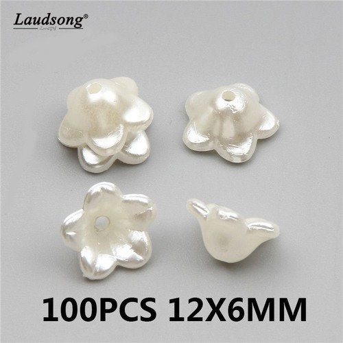 Acrylic Pearl Flower Beads - Beige Flowers Spacer Bead DIY Crafts Jewelry Making - Picture 45 of 51