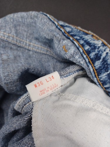 Vintage Levi Silver Medal Jeans Men Acid Wash Blue Denim 36X34 Made In USA - Picture 10 of 17