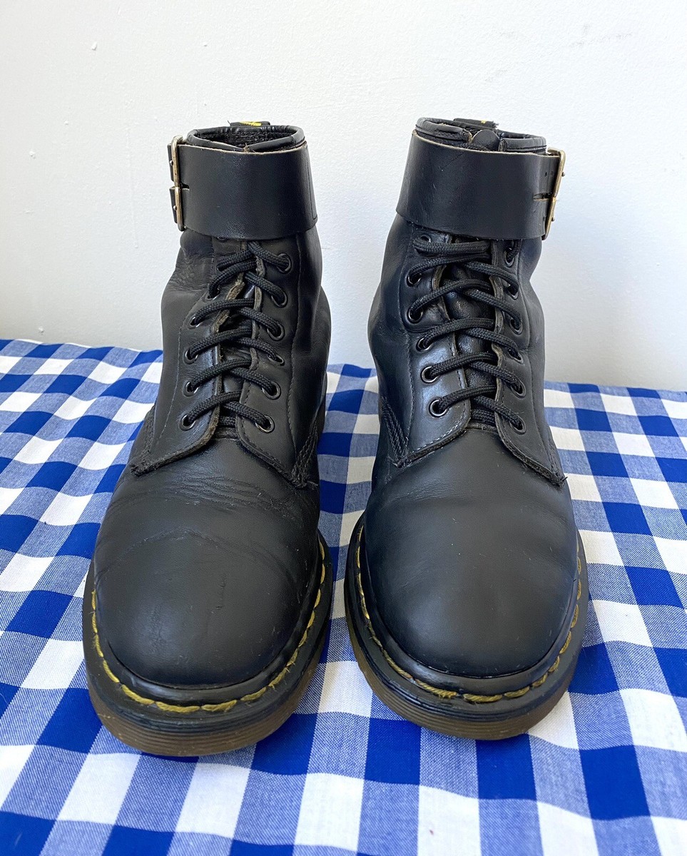 90sイングランド製Dr. Martens1460 黒 UK8,1/2 💥Dr. Martens Doc England Rare 90's Vintage Black Greasy 1460
