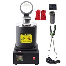 NTUD 1500W Electric Gold Melting Furnace 6.6LB Crucible Casting Ingot Mold Kit
