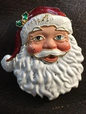 Christmas Brooch/Pin Metal Santa Clauss