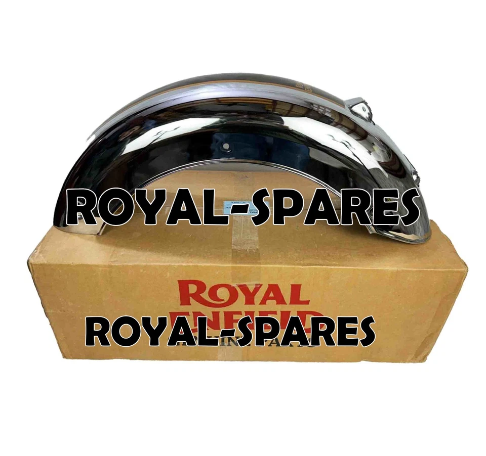 GUARDABARROS TRASERO CROMADO Y MARRÓN APTO PARA ROYAL ENFIELD CLASSIC 350 REBORN Foto 4 de 4