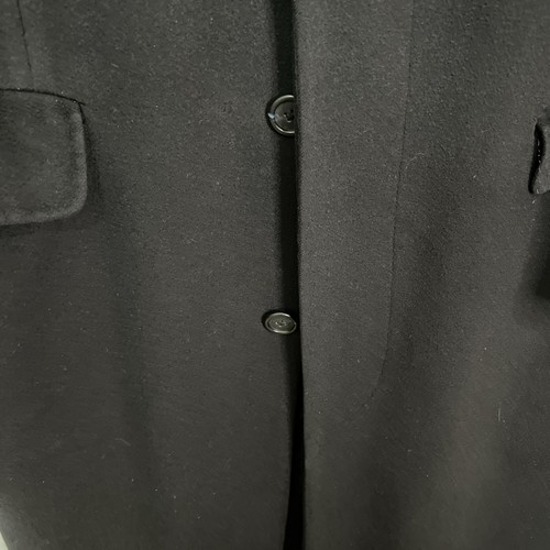 VTG Burberry Mens Overcoat 100% Cashmere 46? Loro Piana Italy Black *spot* 90s - Picture 4 of 14