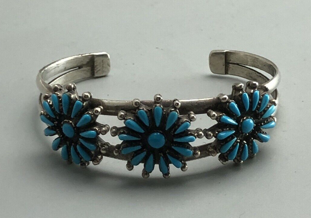 アクセサリー Zuni Handmade silver Bracelet Jewelry Antique Zuni 925 Silver & Turquoise Bangle / Cuff 31g ELZX | eBay UK