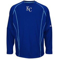 Majestic Kansas City Royals On-Field Therma Base Tech Fleece Shirt With Pockets