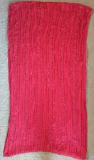 Charming Charlie Red Silver Glitter Infinity Scarf