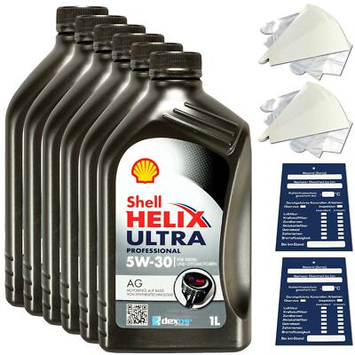 6 Liter original Shell Helix Ultra Prof. AG 5W30 Motoröl 550040557 ACEA C3 SET