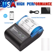 MIni 58mm Portable Wireless BT Pocket Mobile POS Thermal Label Receipt Printer