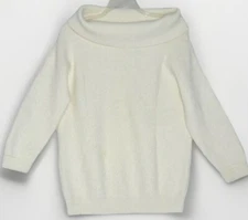 VINTAGE Paul Et Duffier Soft Wool Angora Cream Tunic Sweater Sz M 10-12-14