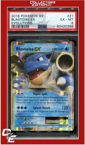 Evolutions 21 Blastoise EX PSA 6