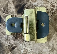 10 Double Demountable Cabinet Hinge 1/4" Overlay Brass 5 Pair Lot